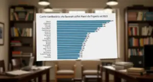 Grafico a barre che mostra variazioni nella durata della vita lavorativa nei Paesi europei dal 2015